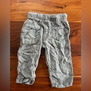 ZARA BOYS KIDS LINEN BLEND BAGGY PANTS NATURAL Striped Neutral COLOR
